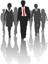 Business silhouette people walk human resources