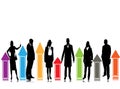 Business silhouettes, business presentation