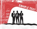 Business silhouettes on the sample text