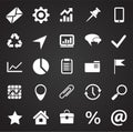 Business simple icons set on black background for graphic and web design, Modern simple vector sign. Internet concept. Trendy Royalty Free Stock Photo