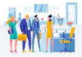 Business Situation at Reception Flat Illustration