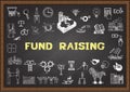 Business sketch about fund raising on chalkboard. Royalty Free Stock Photo