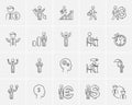 Business sketch icon set.