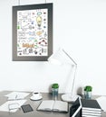 Business sketch in picture frame Royalty Free Stock Photo