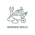 Business skills line icon, vector. Business skills outline sign, concept symbol, flat illustration Royalty Free Stock Photo