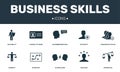 Business Skills set icons collection. Includes simple elements such as Integrity, Corporate Ethic, Altercation and Strategy