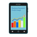 Business smartphone growth graph icon Royalty Free Stock Photo