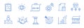 Business sme doodle icon set. Small, medium enterprise business hand drawn doodle sketch style icon. Local partnership