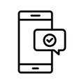 Business sms Line Style vector icon which can easily modify or edit Royalty Free Stock Photo