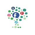 Business Social media growth icon logo design vector concept illustration