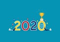 Business social media network 2020 concept. Vector illustration can be used for topics like New Year Royalty Free Stock Photo