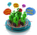 Business social media network speech bubbles Royalty Free Stock Photo