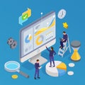 Business Software Isometric Composition Royalty Free Stock Photo