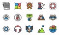 Business Solution Management Line Icons, support, relationship, premium