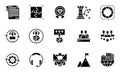 Business Solution Management Line Icons, support, relationship, premium