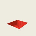 Business solution searching vector concept with businessman in a hole with ladder. Minimalist art style. Symbol of