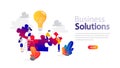 Business solutions horizontal banner for your website.