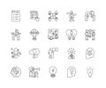 Business solutions line icons, signs, vector set, outline illustration concept