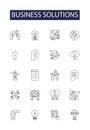 Business solutions line vector icons and signs. business, success, concept, strategy, technology, idea, marketing Royalty Free Stock Photo