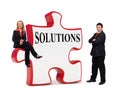 Business solutions puzzle board Royalty Free Stock Photo