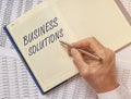 Business solutions text. Concept of consulting and solving problems Royalty Free Stock Photo