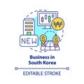 Business in South Korea concept icon