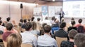 Business speaker giving a talk at business conference event. Royalty Free Stock Photo