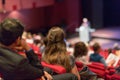 Business speaker giving a talk in conference hall. Royalty Free Stock Photo