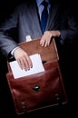 Business spy with briefcase Royalty Free Stock Photo