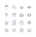 Business staff line icons collection. Employees, Executive, Management, Staff, Human resources, Recruitment, Workforce