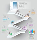 Business staircase thinking doorway conceptual. Royalty Free Stock Photo