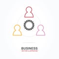 Business start up concept with colorful gear icons illustration. Royalty Free Stock Photo