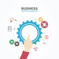 Business start up concept with colorful gear icons illustration. Royalty Free Stock Photo