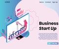 Business Start-Up Process Isometric Artwork Concept Royalty Free Stock Photo