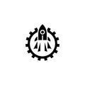 Business startup black icon concept. Business startup flat vector symbol, sign, illustration. Royalty Free Stock Photo