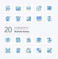 20 Business Startup Blue Color icon Pack like education business cup idea world