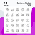 25 Business Startup Icon Set. 100% Editable EPS 10 Files. Business Logo Concept Ideas Line icon design