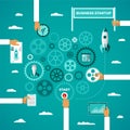 Business startup infographic concept in flat style