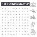Business startup line icons, signs, vector set, outline illustration concept
