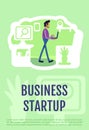 Business startup poster flat vector template