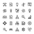 Startup and New Business Line Vector Icons Set
