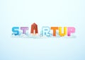Business startup word lettering typography. Successful launch