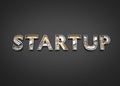 Business startup word made from Mechanic alphabet