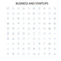 business and startups icons, signs, outline symbols, concept linear illustration line collection Royalty Free Stock Photo