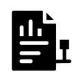 Business Statistics Document Icon with Data Chart, Modern Style Royalty Free Stock Photo