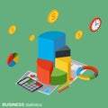 Business statistics, financial analytics vector concept Royalty Free Stock Photo
