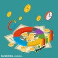 Business statistics, financial information vector concept