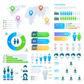 Business statistics graph, demographics population chart, people modern infographic