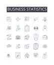 Business statistics line icons collection. Social psychology, Ecology environment, Computational science, Criminal