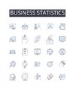 Business statistics line icons collection. Social psychology, Ecology environment, Computational science, Criminal